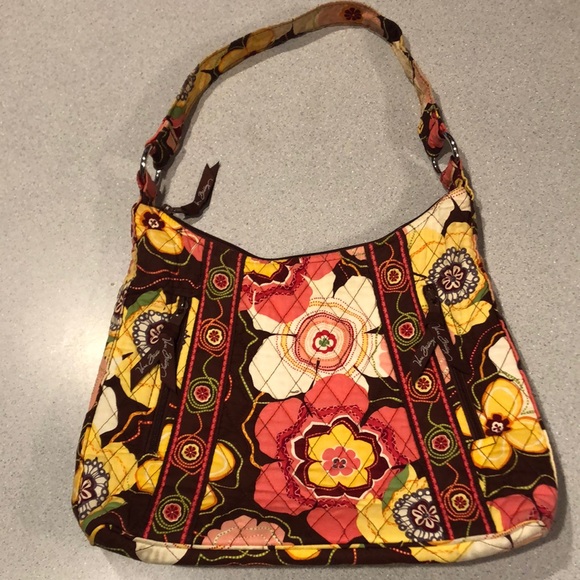 Vera Bradley -  Buttercup Shoulder Bag -  2 Front Zipper & 2 inside Pockets - Picture 1 of 8